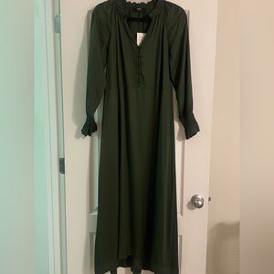 Beautiful maxi green silk dress